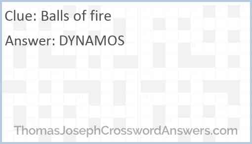 Balls of fire Answer