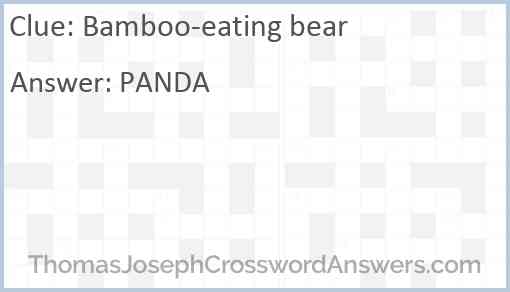 Bamboo-eating bear Answer