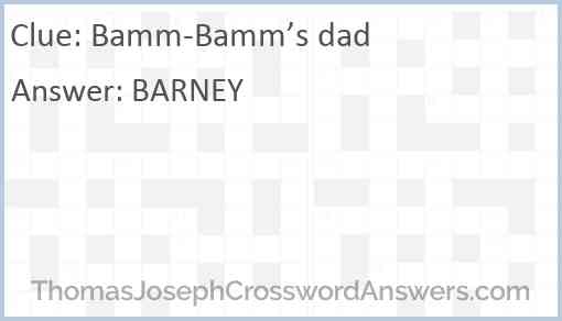 Bamm-Bamm’s dad Answer