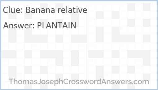 Banana relative Answer