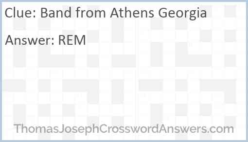 Band from Athens Georgia Answer