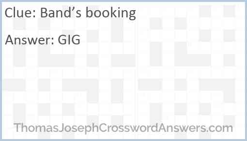 Band’s booking Answer