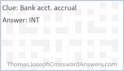 Bank acct. accrual Answer