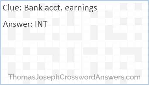 Bank acct. earnings Answer