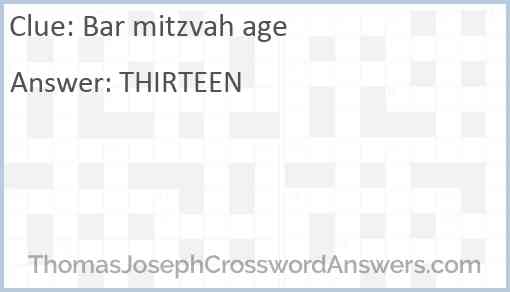 Bar mitzvah age Answer