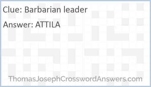 Barbarian leader Answer