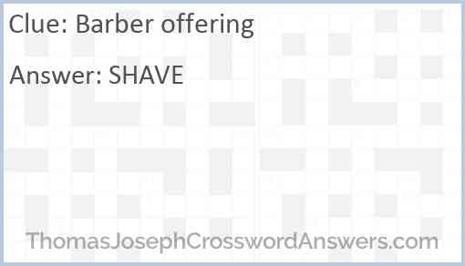 Barber offering Answer