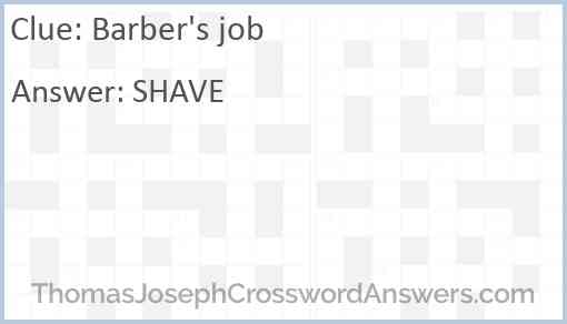 Barber's job Answer