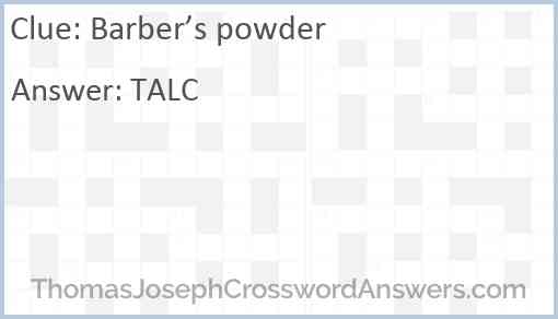 Barber’s powder Answer