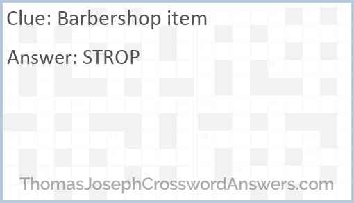 Barbershop item Answer