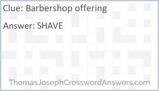 Barbershop offering Answer