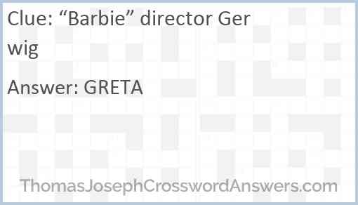 “Barbie” director Gerwig Answer