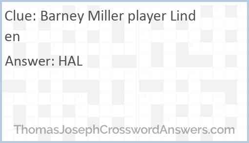 Barney Miller player Linden Answer