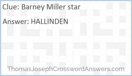 Barney Miller star Answer