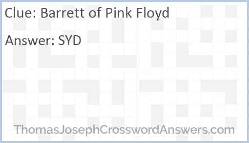 Barrett of Pink Floyd Answer