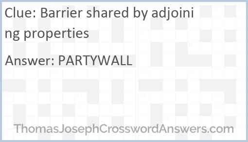 Barrier shared by adjoining properties Answer