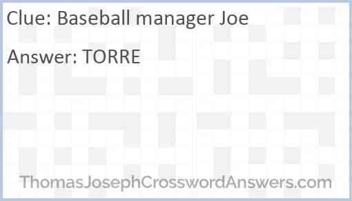 Baseball manager Joe Answer