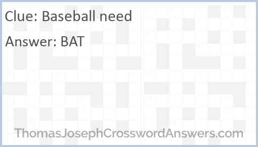 Baseball need Answer