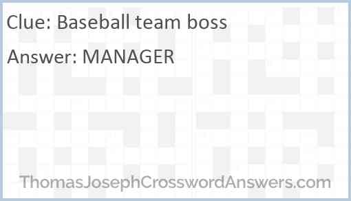 Baseball team boss Answer