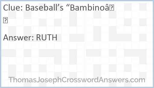 Baseball’s “Bambino” Answer