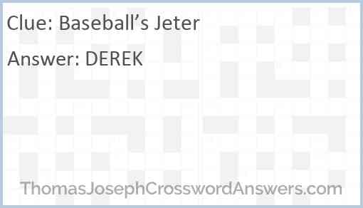 Baseball’s Jeter Answer