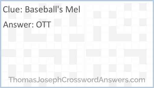 Baseball’s Mel Answer