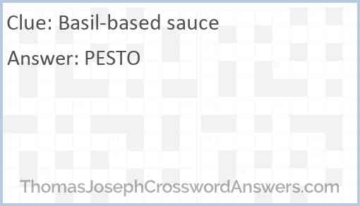 Basil-based sauce Answer