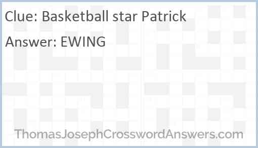 Basketball star Patrick Answer