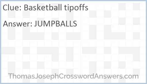 Basketball tipoffs Answer