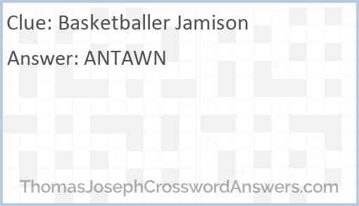 Basketballer Jamison Answer