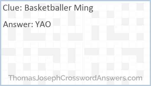 Basketballer Ming Answer