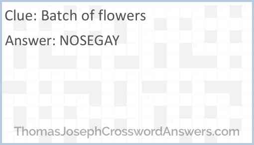 Batch of flowers Answer