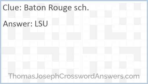 Baton Rouge sch. Answer
