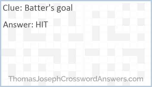 Batter’s goal Answer