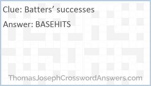 Batters’ successes Answer