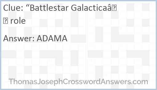 “Battlestar Galactica” role Answer