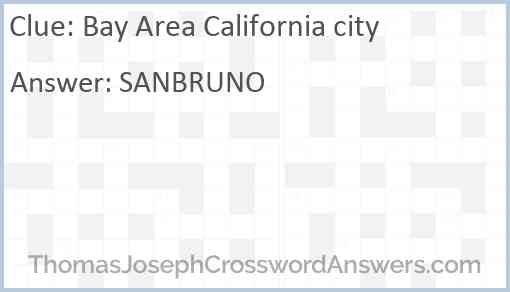 Bay Area California city Answer