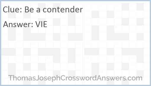 Be a contender Answer