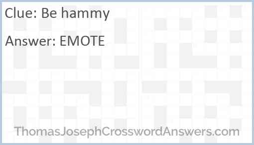 Be hammy Answer
