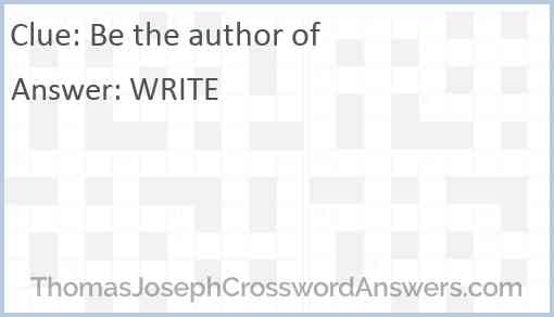 Be the author of Answer