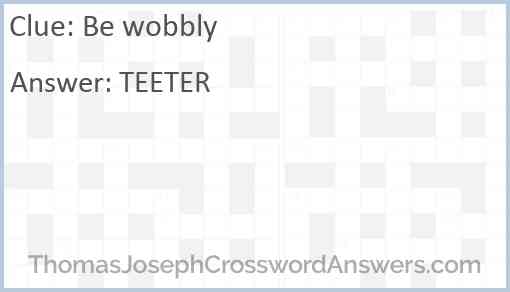 Be wobbly Answer