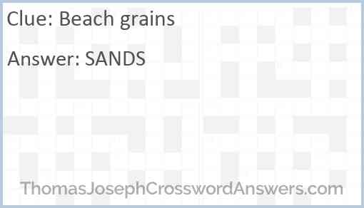 Beach grains Answer