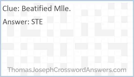 Beatified Mlle. Answer
