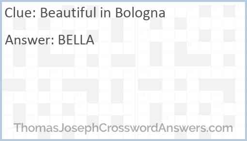 Beautiful in Bologna Answer