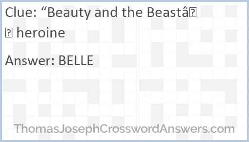 “Beauty and the Beast” heroine Answer