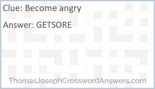 Become angry Answer
