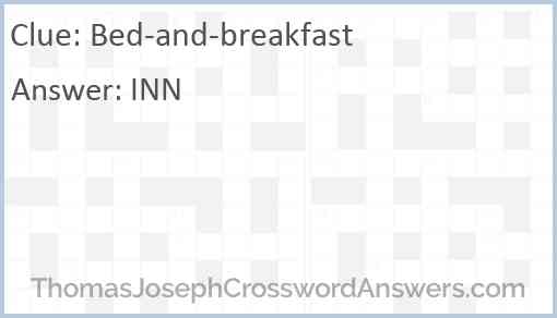 Bed-and-breakfast Answer
