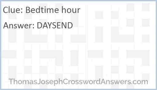 Bedtime hour Answer