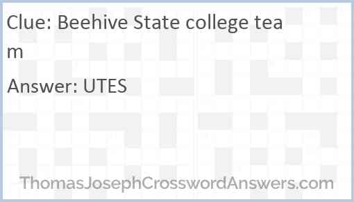 Beehive State college team Answer