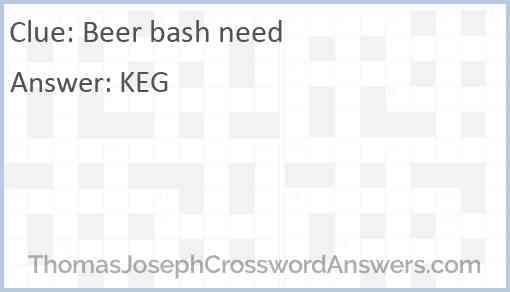 Beer bash need Answer